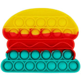 Hamburger Yellow/Red/Aqua Pop Bubble Fidget Toy image 0